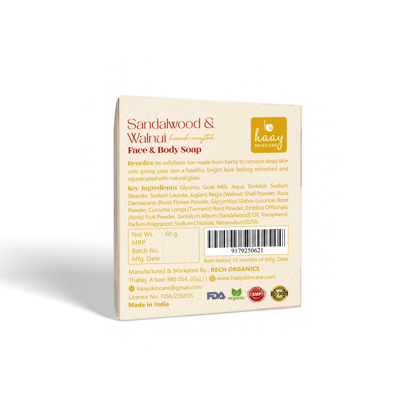 Sandalwood & Walnut - Face & Body Soap