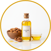 Almond Oil - locks in long-lasting moisture