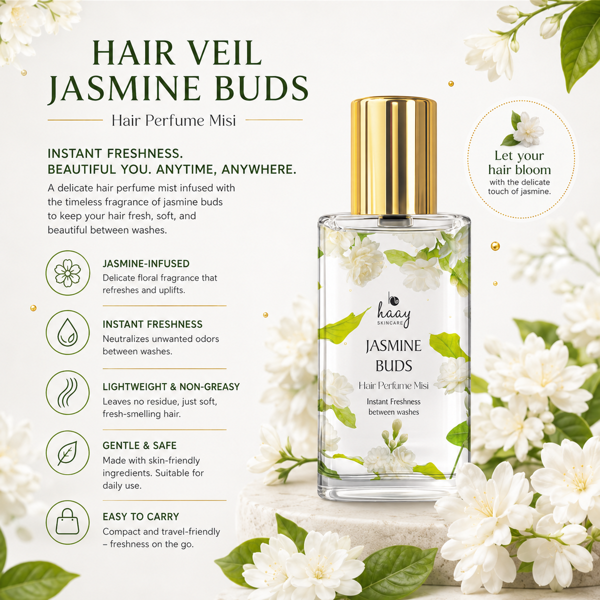 Hair Mist Perfume | Hair Veil - Jasmin Bud