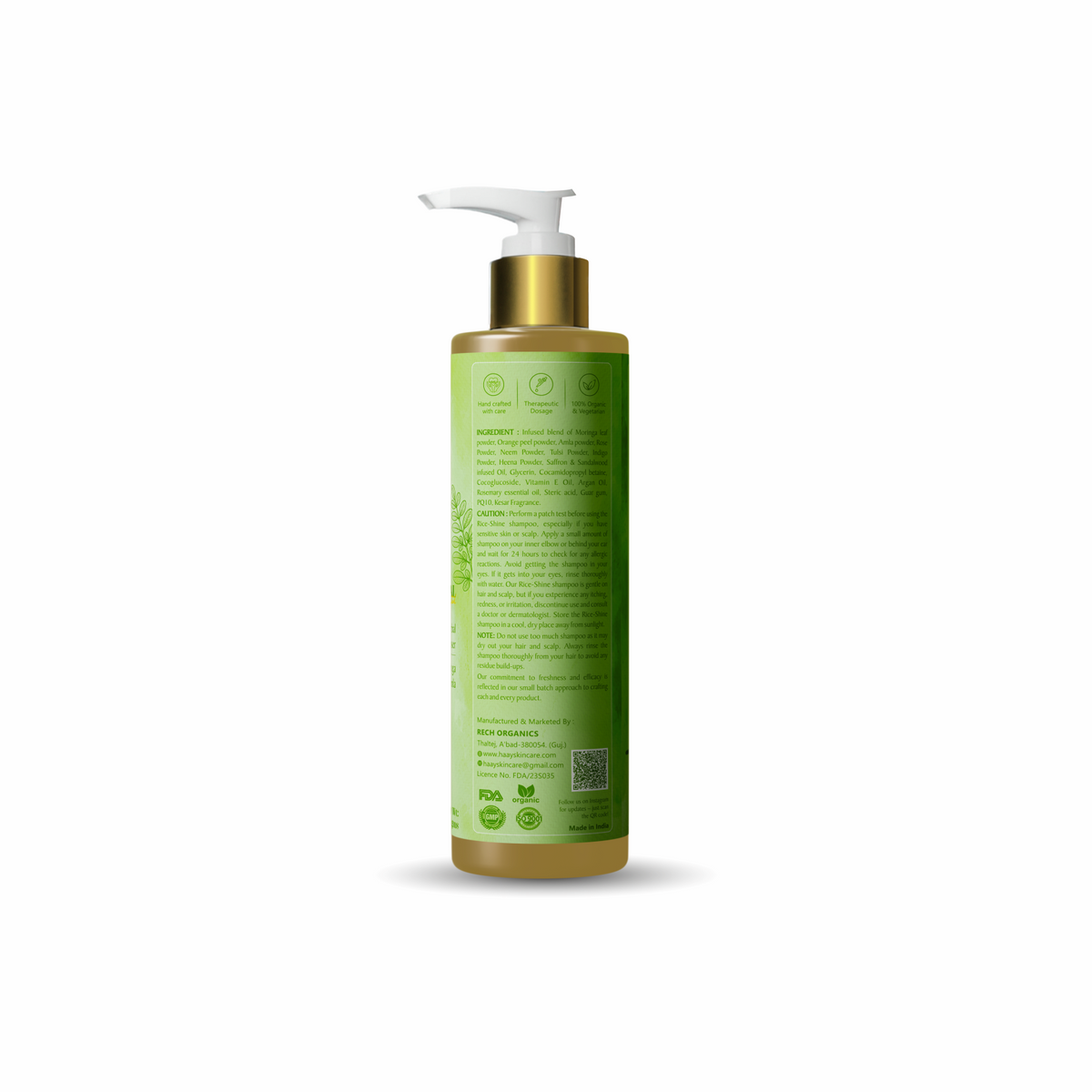Herbal Hair Shampoo Bottle Back  View