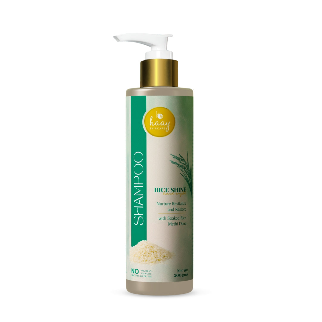 Rice Shine Shampoo Bottle Front View